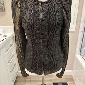 Black and Gold Knit Cardigan